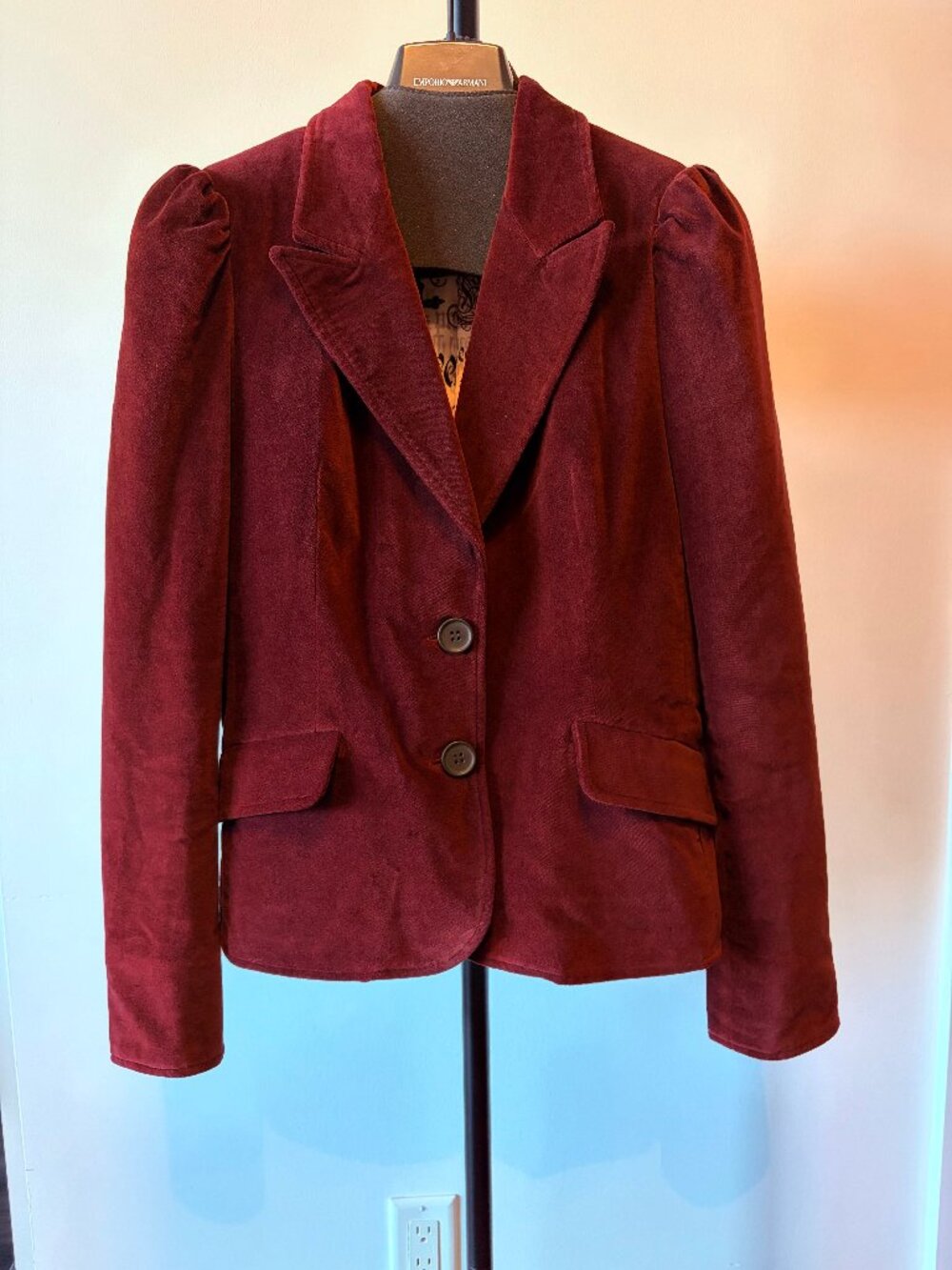 Regal Burgundy Velvet Jacket Blazer - Picture 5 of 5